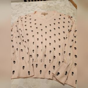 Philosphy Pink Skull Motif Sweater Size M